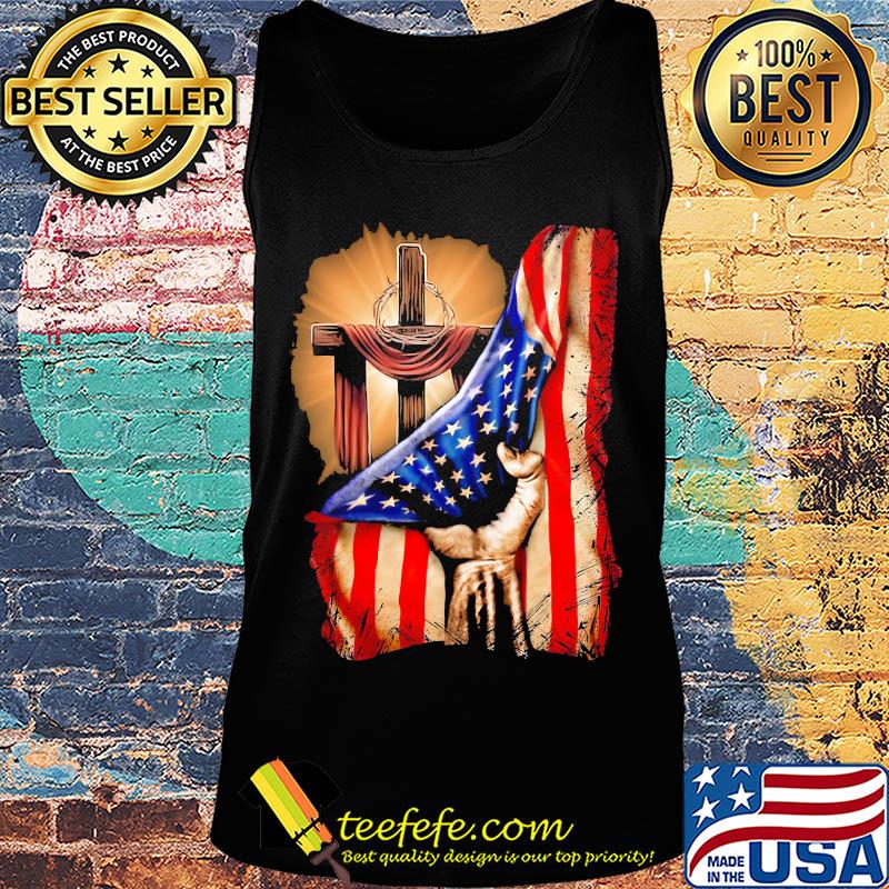 Cross Christ American Flag Pride Hand Christian Lover Gift Shirt Tank top Cross Christ American Flag Pride Hand Christian Lover Gift Shirt Tank top