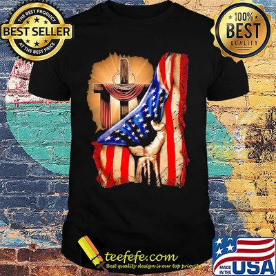 Cross Christ American Flag Pride Hand Christian Lover Gift Shirt