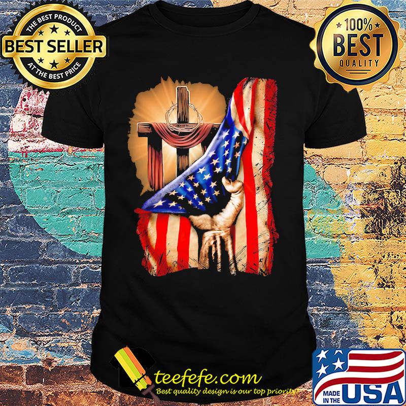 Cross Christ American Flag Pride Hand Christian Lover Gift Shirt Cross Christ American Flag Pride Hand Christian Lover Gift Shirt