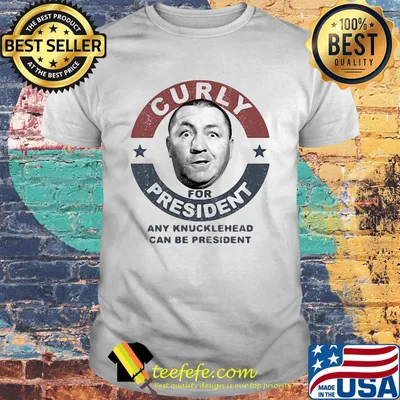 Curly for president any knucklehead can be president stars shirt