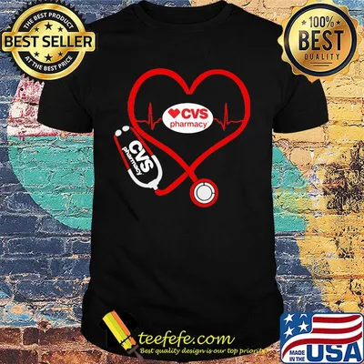 CVS pharmacy nurse stethoscope love heartbeat shirt