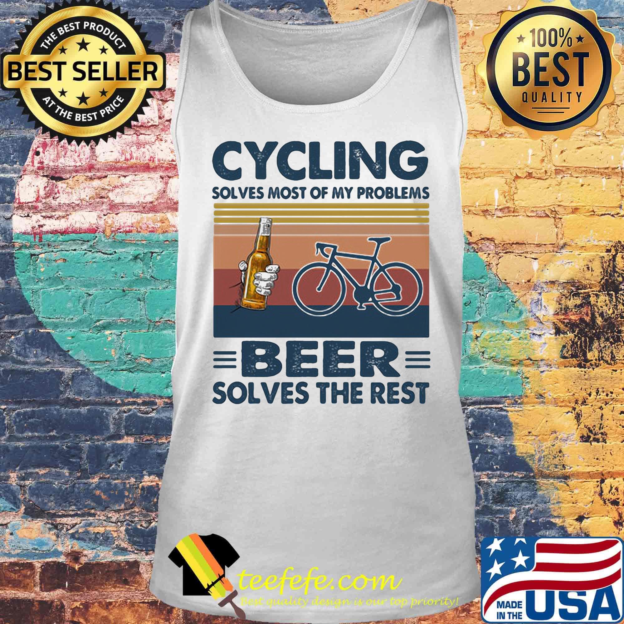 Cycling solves most of my problems beer solves the rest vintage retro s Tank top Cycling solves most of my problems beer solves the rest vintage retro s Tank top