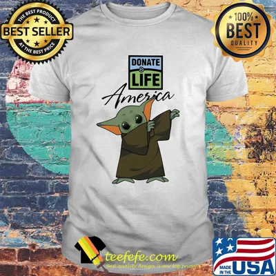 Dabbing baby yoda mask donate life america logo coronavirus shirt