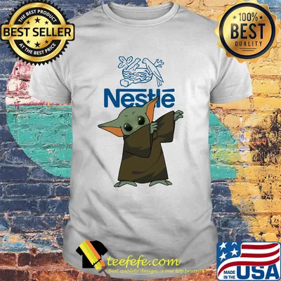 Dabbing baby yoda mask nestle logo coronavirus shirt