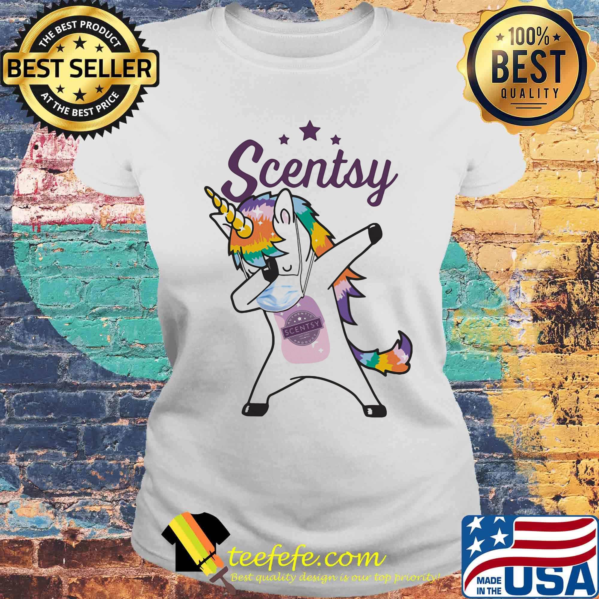 Dabbing unicorn mask scentsy logo coronavirus s Laides tee Dabbing unicorn mask scentsy logo coronavirus s Laides tee