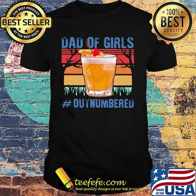 Dad Of Girls Outnumbered Cup Vintage Retro Shirt
