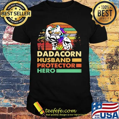 Dadacorn Husband Protector Hero Vintage Retro Shirt