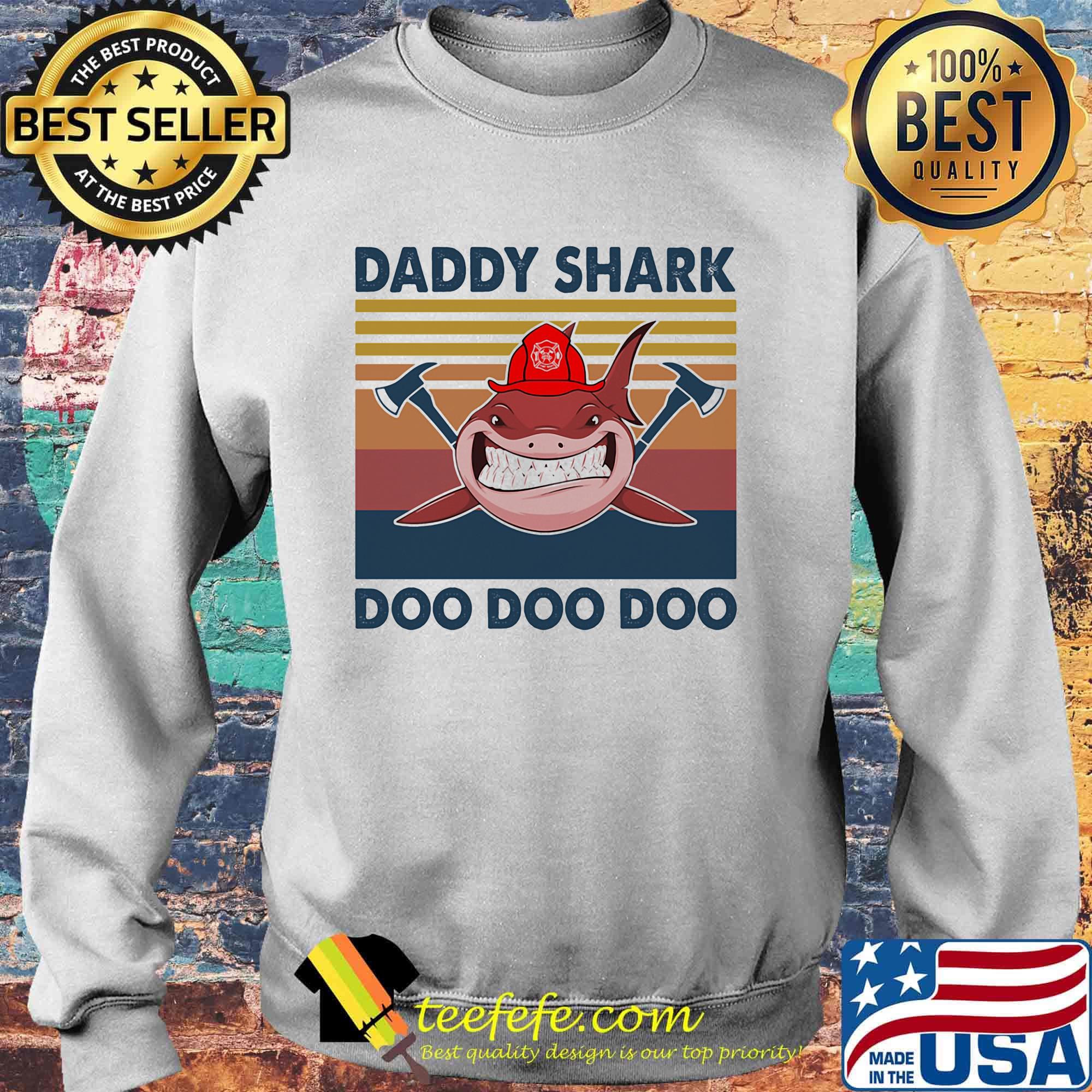 Daddy shark doo doo doo vintage retro s Sweater Daddy shark doo doo doo vintage retro s Sweater