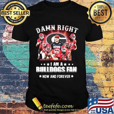 Damn right i am a georgia bulldogs fan now and forever stars shirt