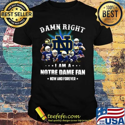 Damn right i am a notre dame fan now and forever stars shirt