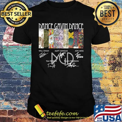 Dance gavin dance afterburner members band signatures shirt