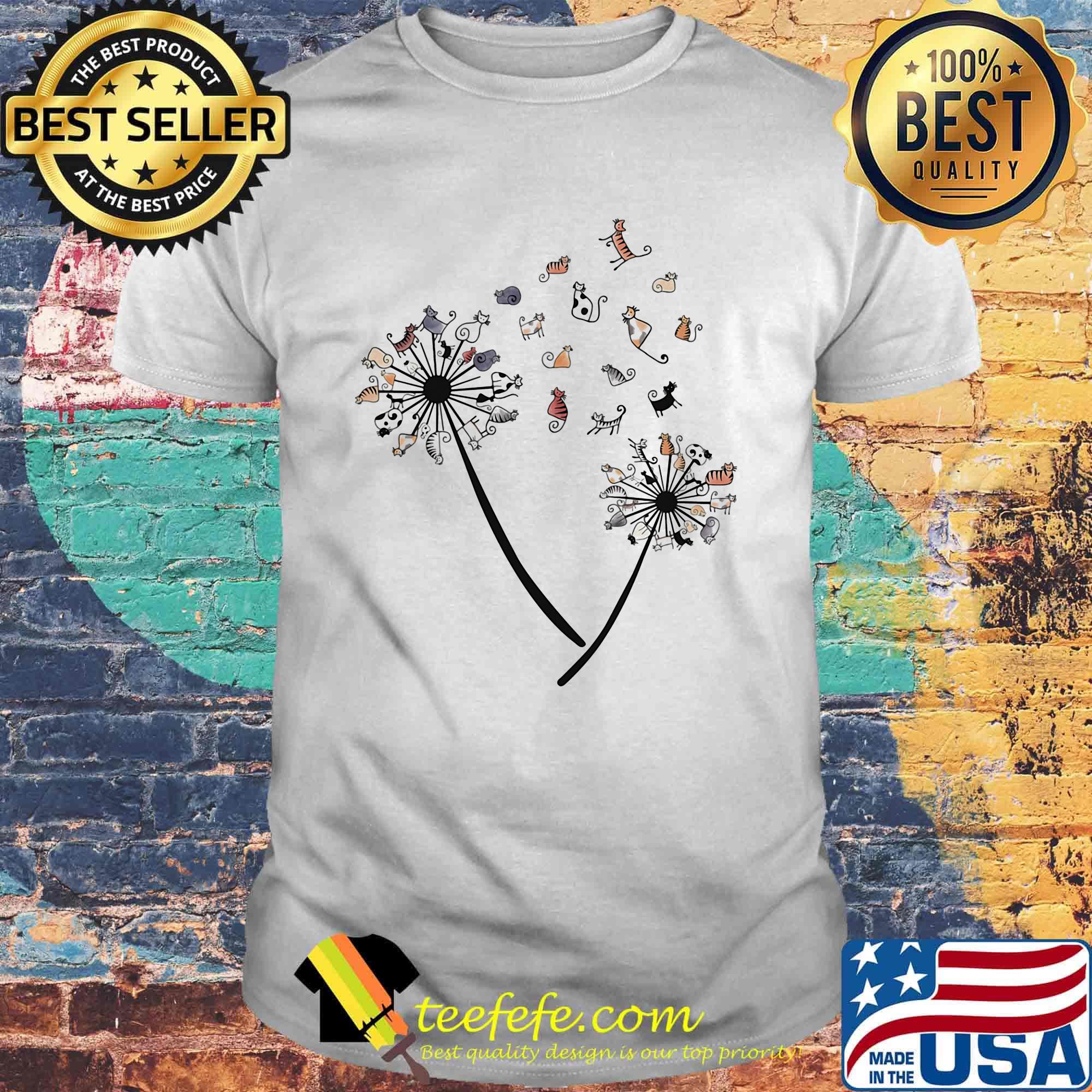 Dandelion Cats White Black Spot Shirt