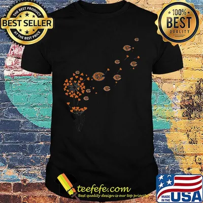 Dandelion flower chicago bears football logo hearts shirt