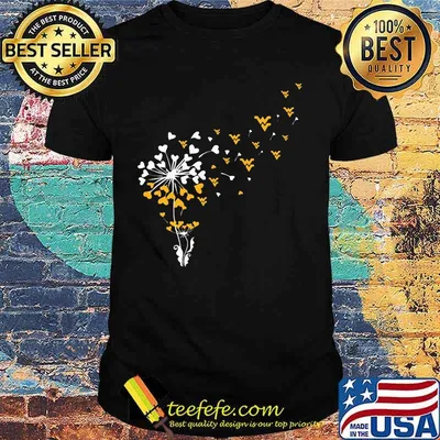 Dandelion flower west virginia mountaineers hearts shirt