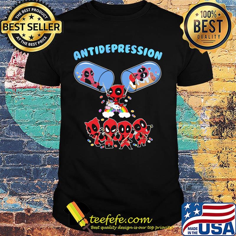 Deadpool and Unicorn antidepression shirt