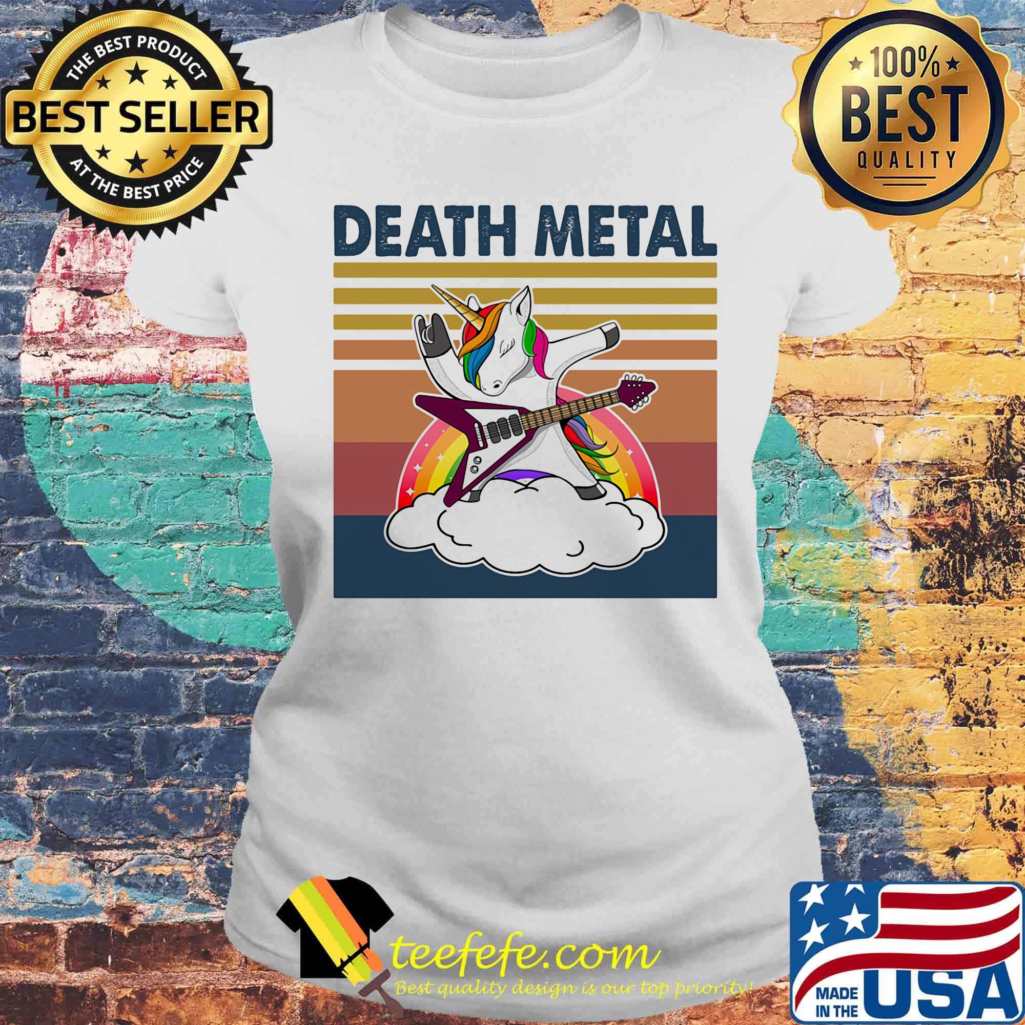 Death Metal Unicorn Vintage Retro Shirt Laides tee Death Metal Unicorn Vintage Retro Shirt Laides tee