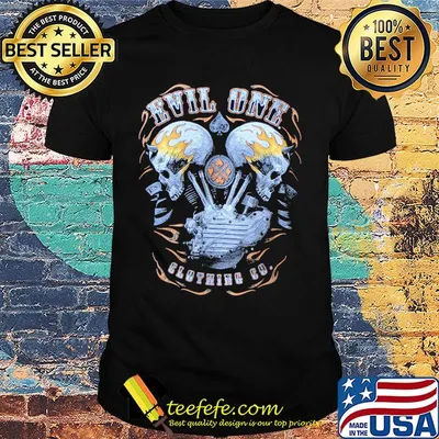 Demon Head Flaming Skulls Biker shirt