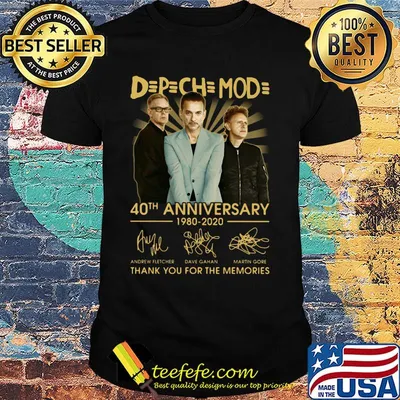 Depeche mode members band 40th anniversary 1980 2020 thank you for the memories signatures shirt