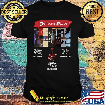 Depeche mode members signatures shirt