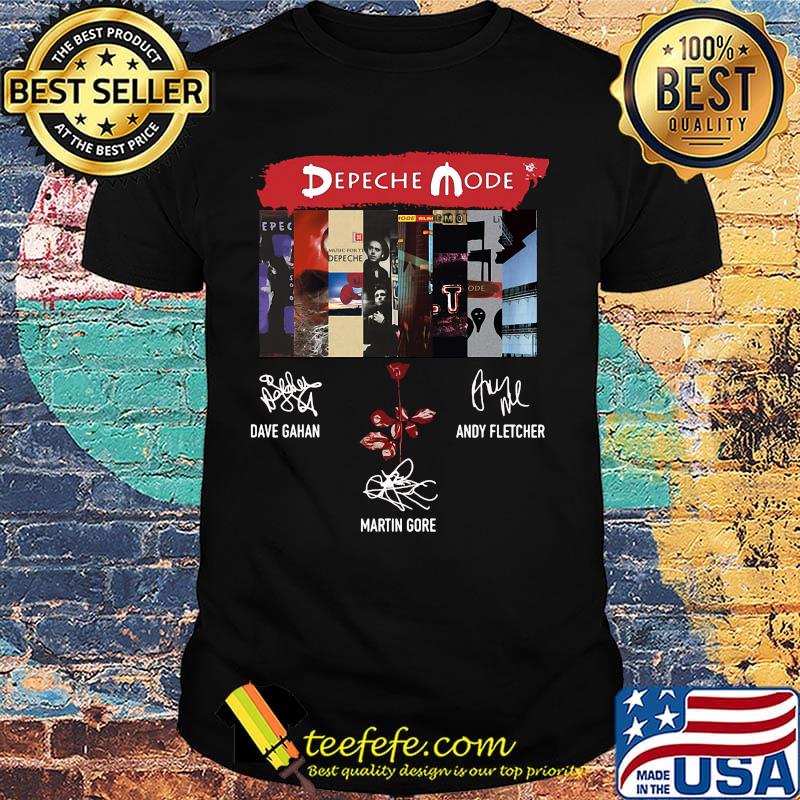 Depeche mode members signatures shirt