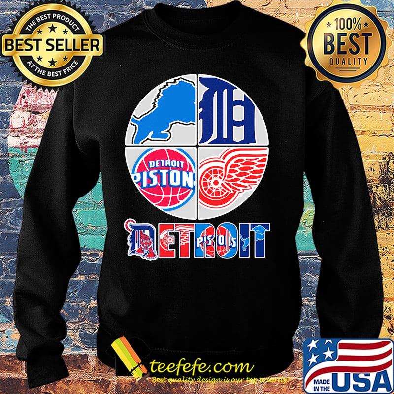 Detroit lions tigers pistons red wings logo s Sweater Detroit lions tigers pistons red wings logo s Sweater