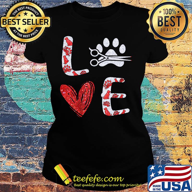 Diamond hairstyle dog paw love s Ladies tee Diamond hairstyle dog paw love s Ladies tee