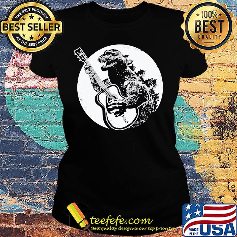 Dinosaur playing guitar moon s Ladies tee Dinosaur playing guitar moon s Ladies tee