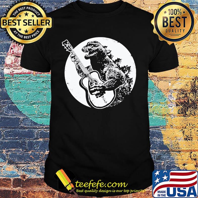 Dinosaur playing guitar moon shirt Dinosaur playing guitar moon shirt