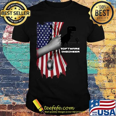 Dinosaur software engineer american flag independence day shirt