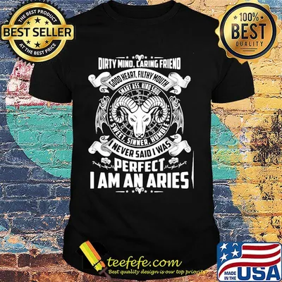 Dirty Mind Caring Friend Good Heart Filthy Mouth I Never Said I Was Perfect I Am An Aries Shirt