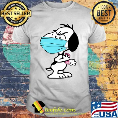 Disney snoopy wear mask calling shirt
