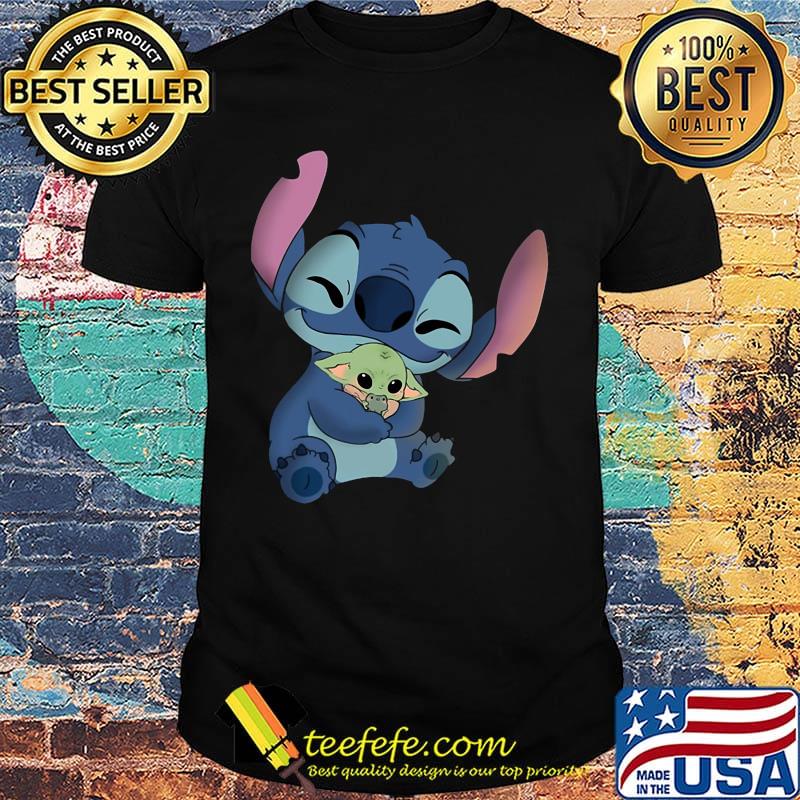 Disney stitch hug baby yoda shirt