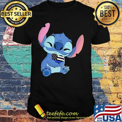 Disney stitch hug heart american flag independence day shirt
