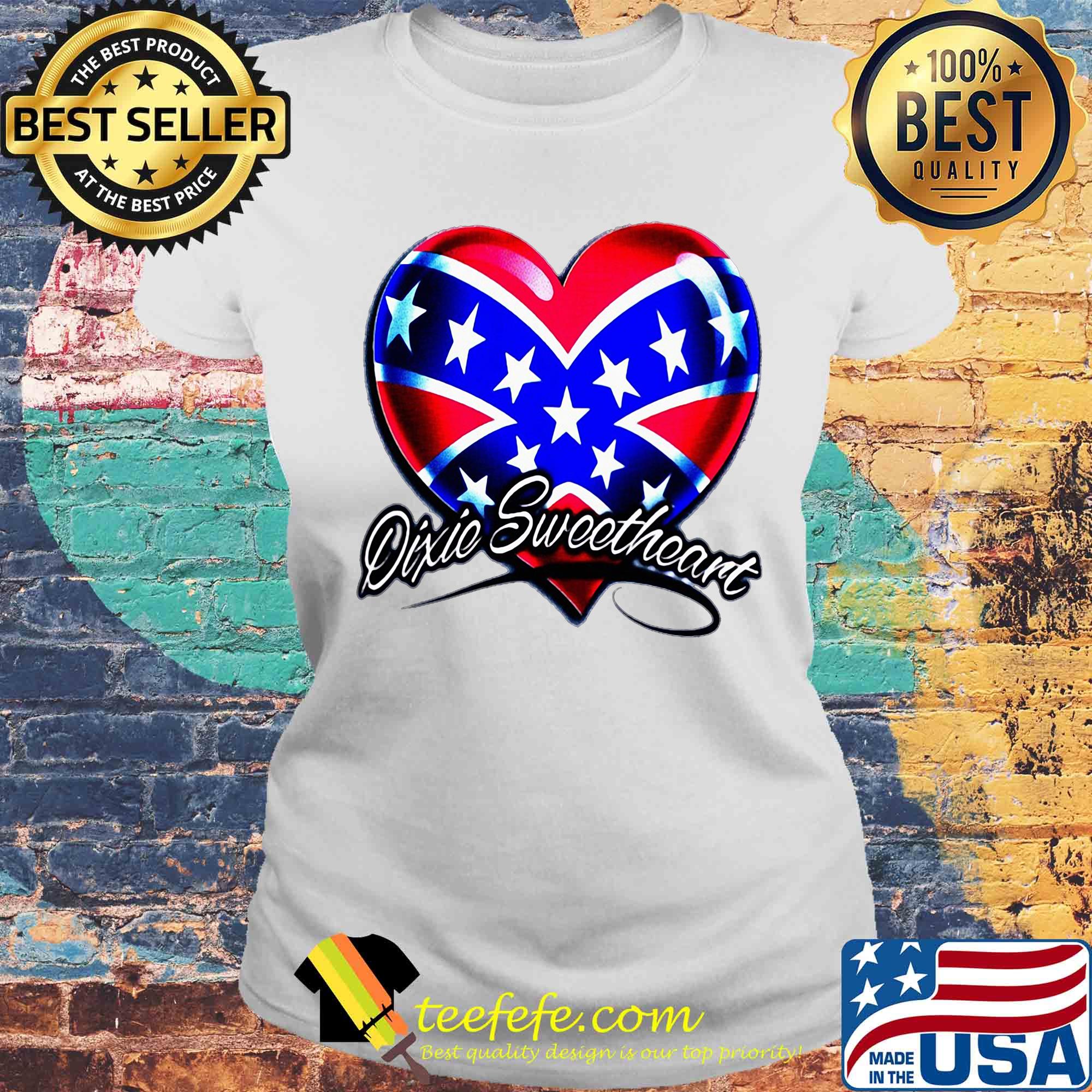 Dixic sweetheart heart american happy independence day s Laides tee Dixic sweetheart heart american happy independence day s Laides tee