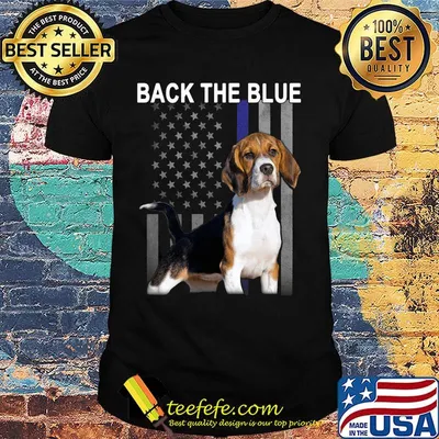 Dog American Flag Back the blue shirt
