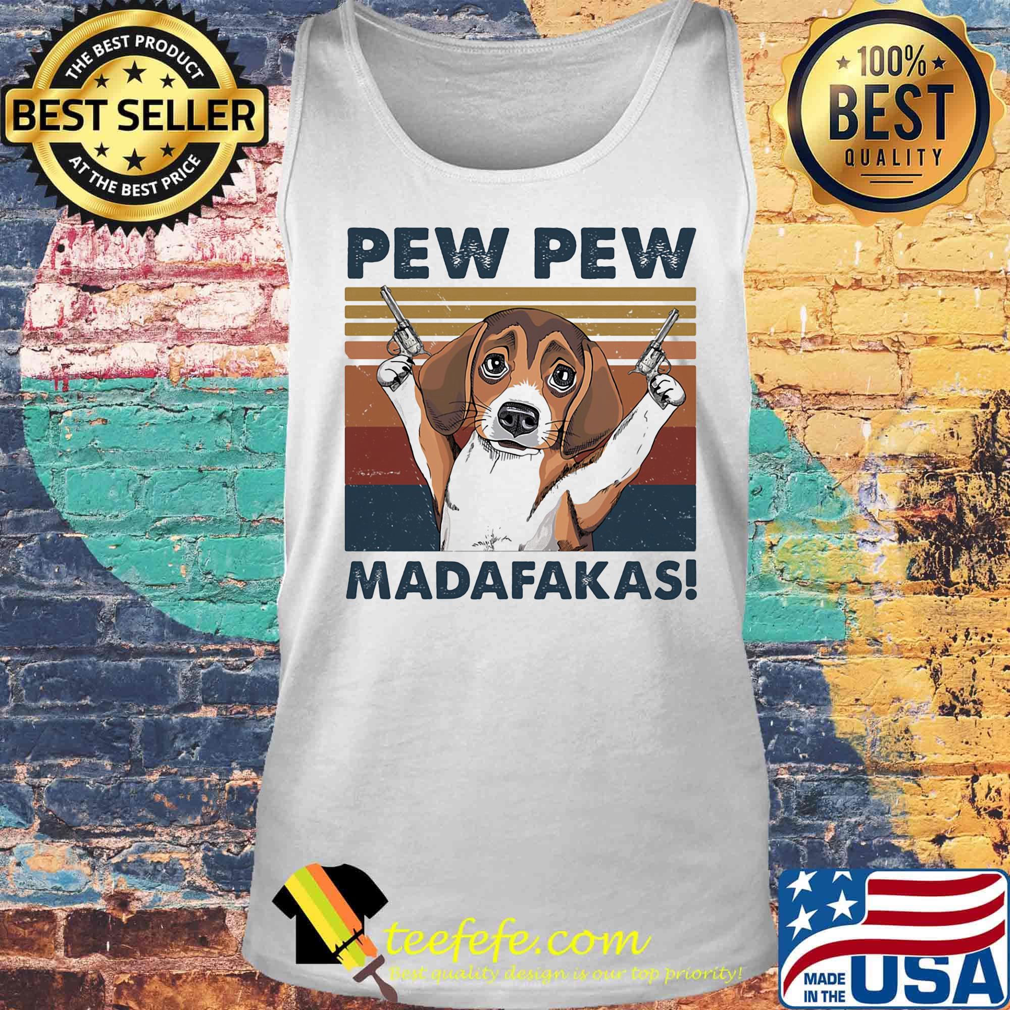 Dog pew pew madafakas vintage retro s Tank top Dog pew pew madafakas vintage retro s Tank top