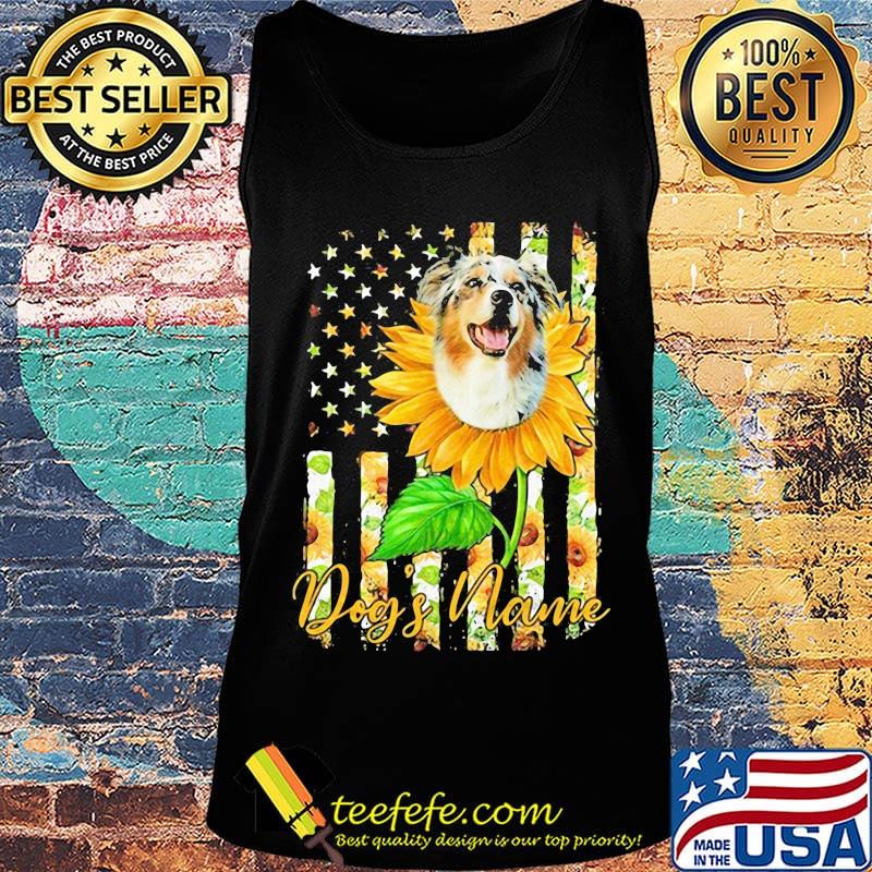 Dog's Name American Flag Independence Day Sun Flower Shirt Tank top Dog's Name American Flag Independence Day Sun Flower Shirt Tank top