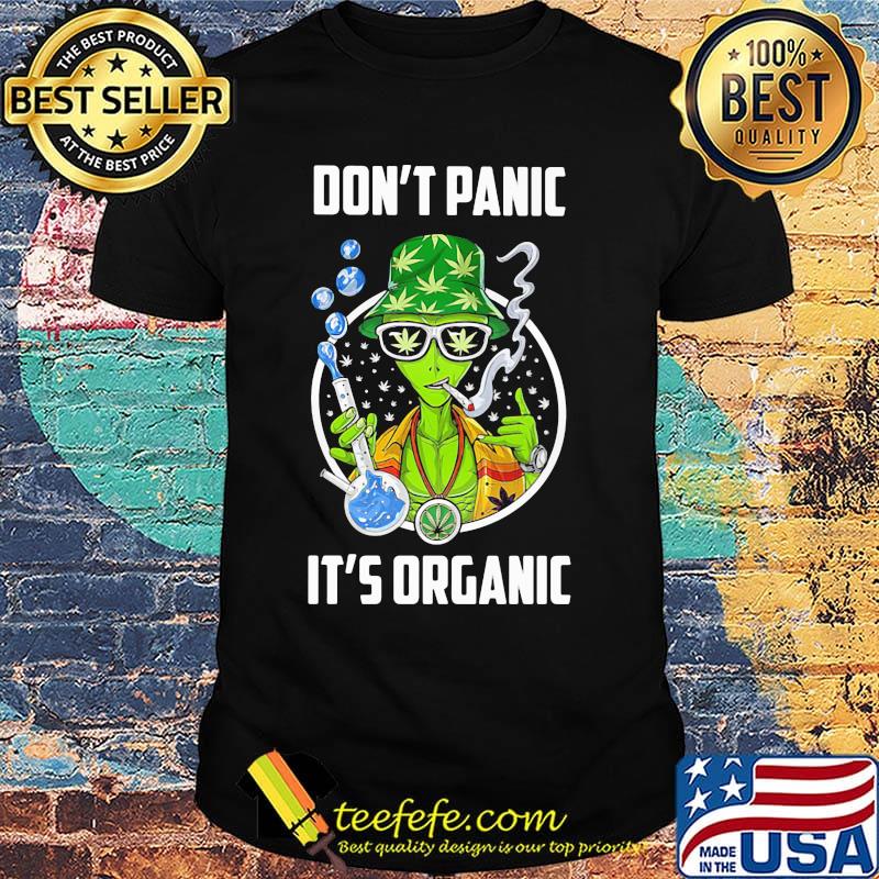 Don't Panic It's Organic Man Test Tube Smoking Hat Weed Shirt