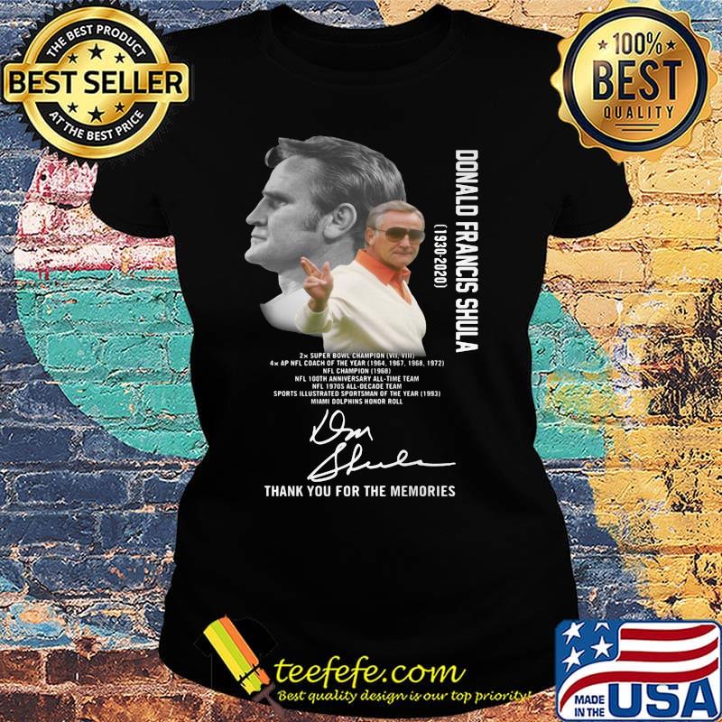Donald francis shula thank you for the memories signatures s Ladies tee Donald francis shula thank you for the memories signatures s Ladies tee