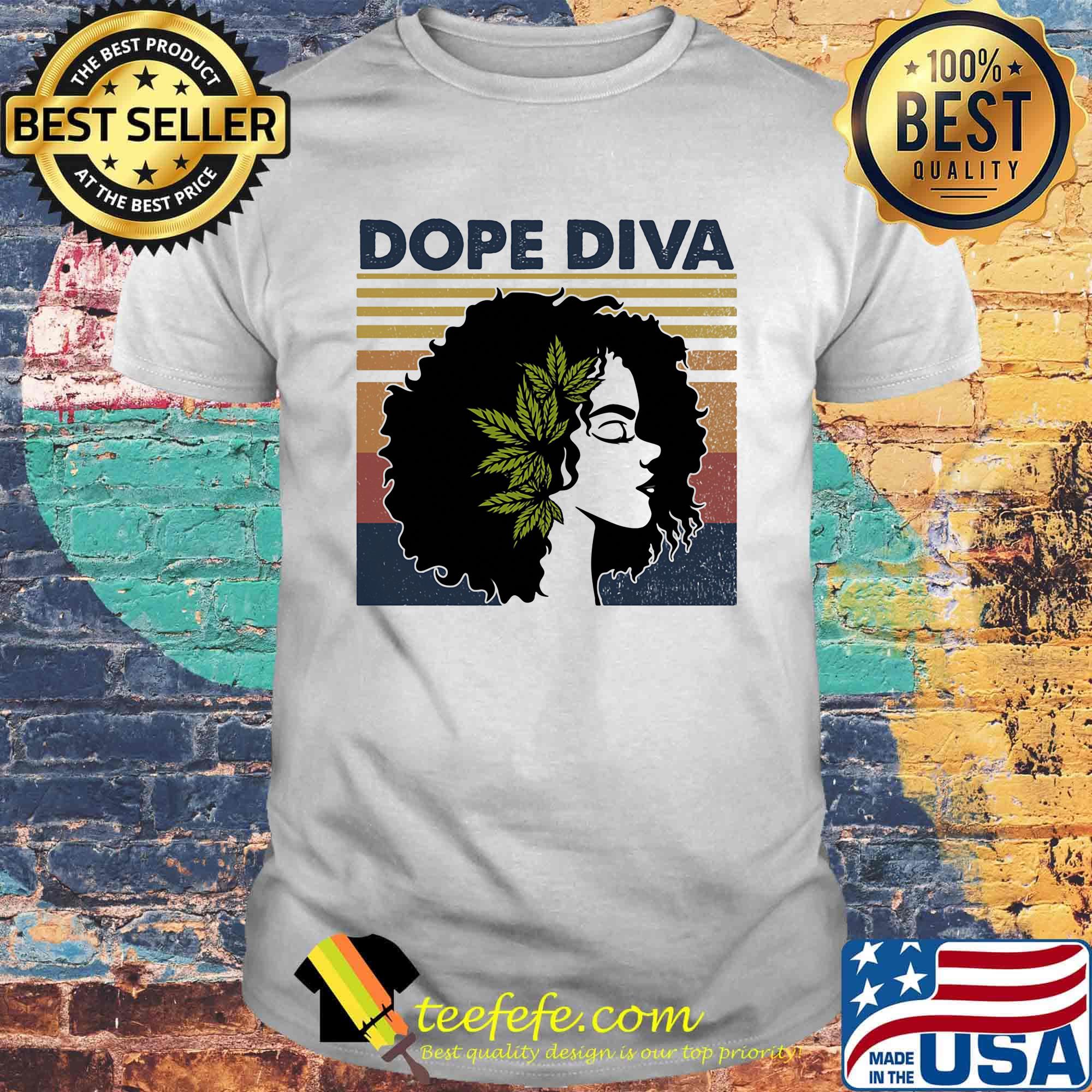 Dope Diva Black Girl Vintage Retro Shirt