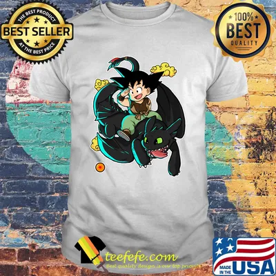 Dragon ball 7 songoku riding toothless dragon shirt