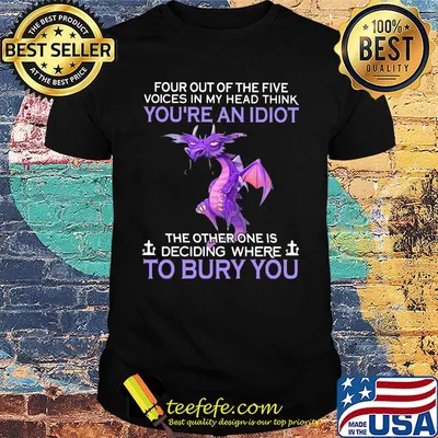 Dragon four out of the five voices in my head think you're an idiot the other one is deciding where to bury you shirt