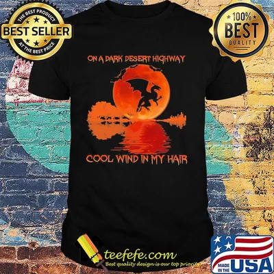 Dragon on a dark desert highway cool wind in my hair moon shirt