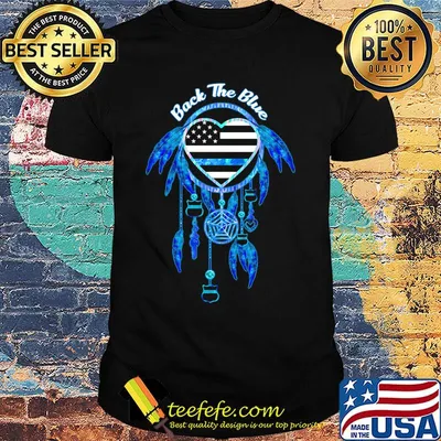 Dream catcher back the blue heart american flag independence day shirt