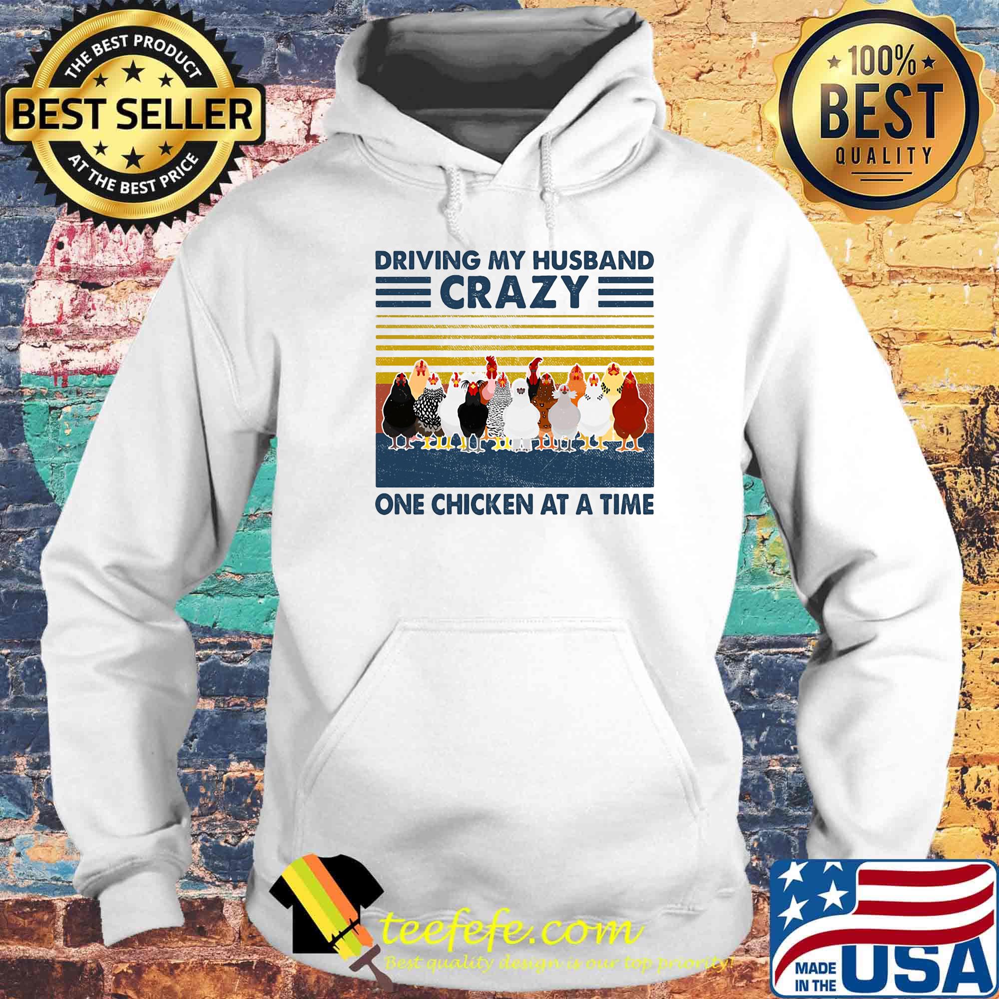 Driving my husband crazy one chicken at a time vintage retro s Hoodie Driving my husband crazy one chicken at a time vintage retro s Hoodie