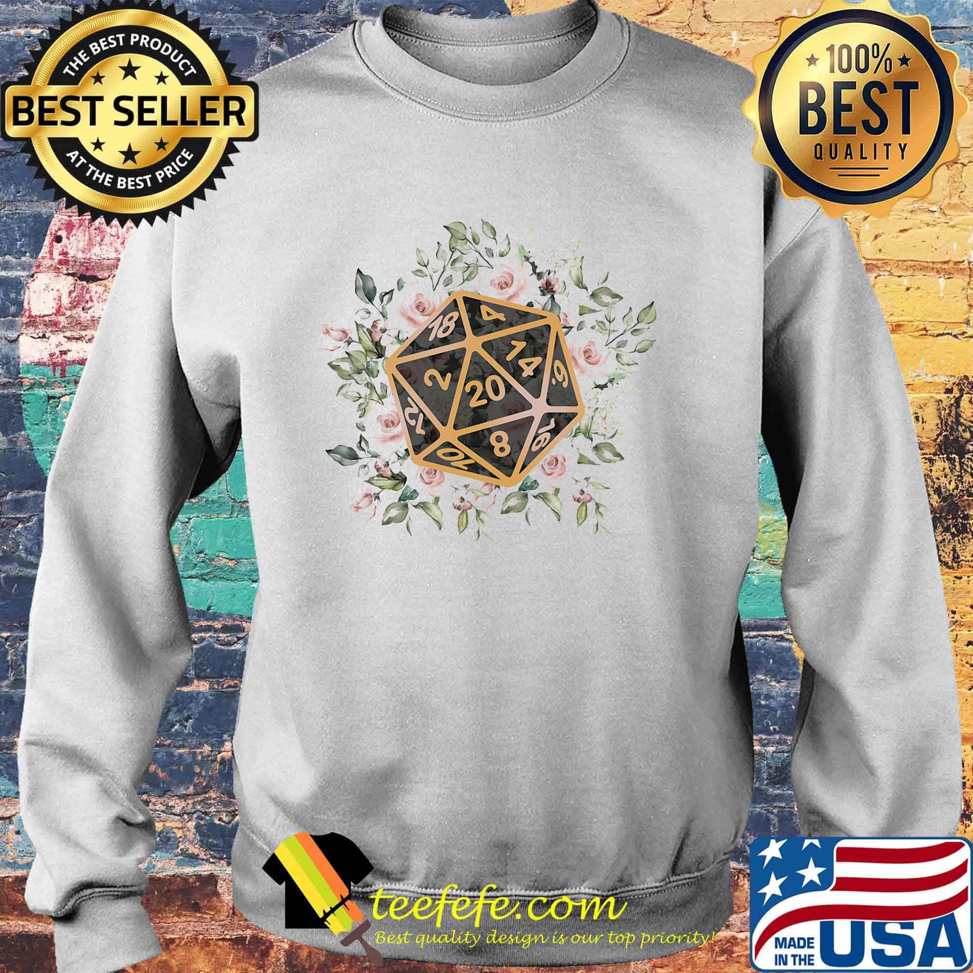 Dungeons and Dragons Dice d20 flowers classic s Sweater Dungeons and Dragons Dice d20 flowers classic s Sweater