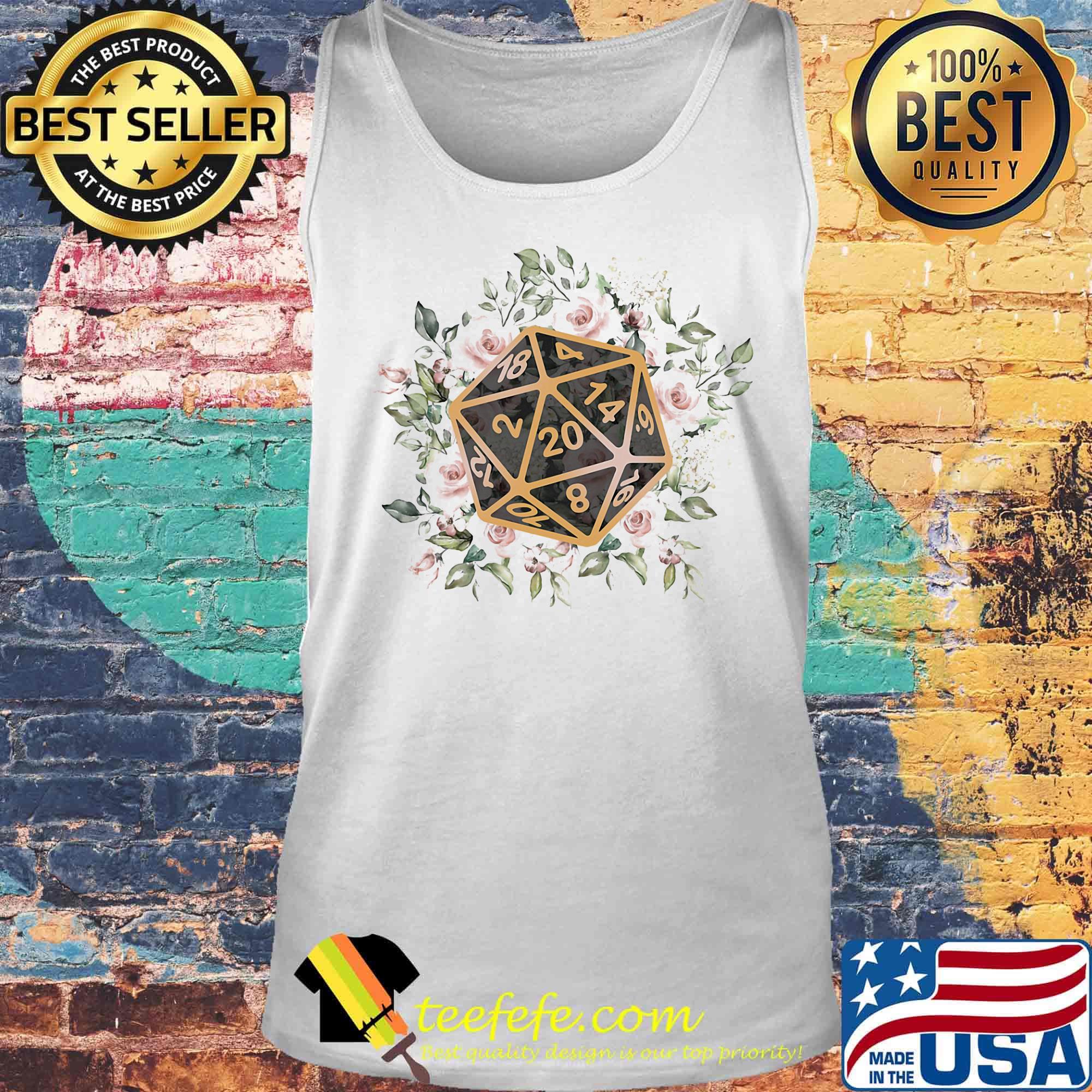 Dungeons and Dragons Dice d20 flowers classic s Tank top Dungeons and Dragons Dice d20 flowers classic s Tank top