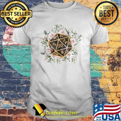 Dungeons and Dragons Dice d20 flowers classic shirt