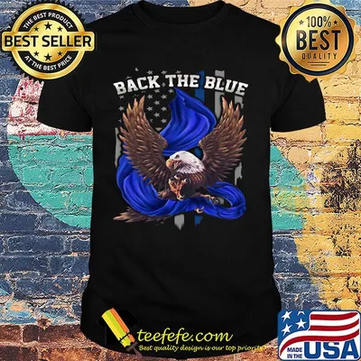 Eagles back the blue american flag happy independence day black shirt
