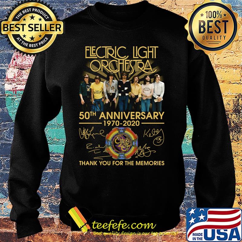 Electric light orchestra 50th anniversary 1970 2020 thank you for the memories signatures logo s Sweater Electric light orchestra 50th anniversary 1970 2020 thank you for the memories signatures logo s Sweater